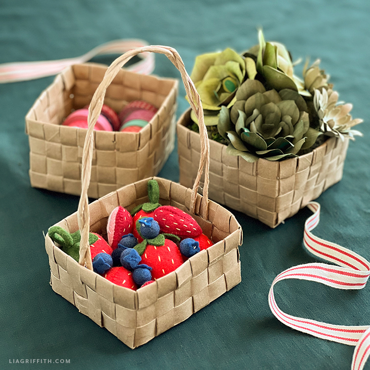 Lia Griffith | Online video: Upcycled Paper Bag Berry Basket