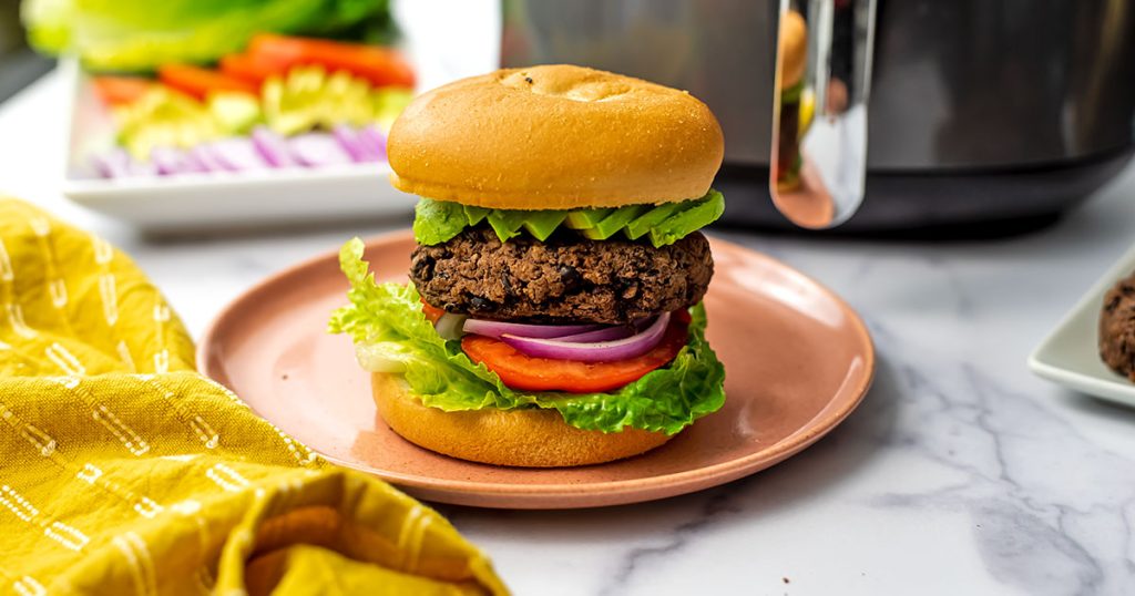 Air Fryer Black Bean Burgers